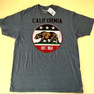 Fifth Sun Blue CALIFORNIA Bear Graphic T-Shirt NWT B3/18